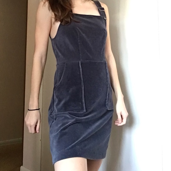 SOLD Topshop Grey Pinafore Dress - Picture 4 of 5